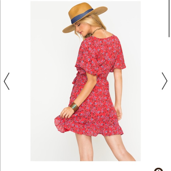 Jack BB Dakota Ruby Friendly Fire Wrap Dress - Picture 2 of 6